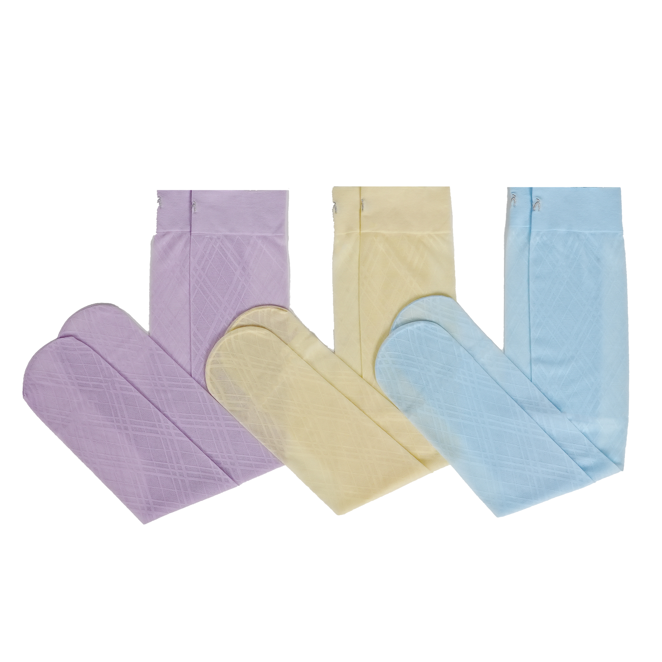Graceline 8D lavender yellow and blue knee-high sock color options