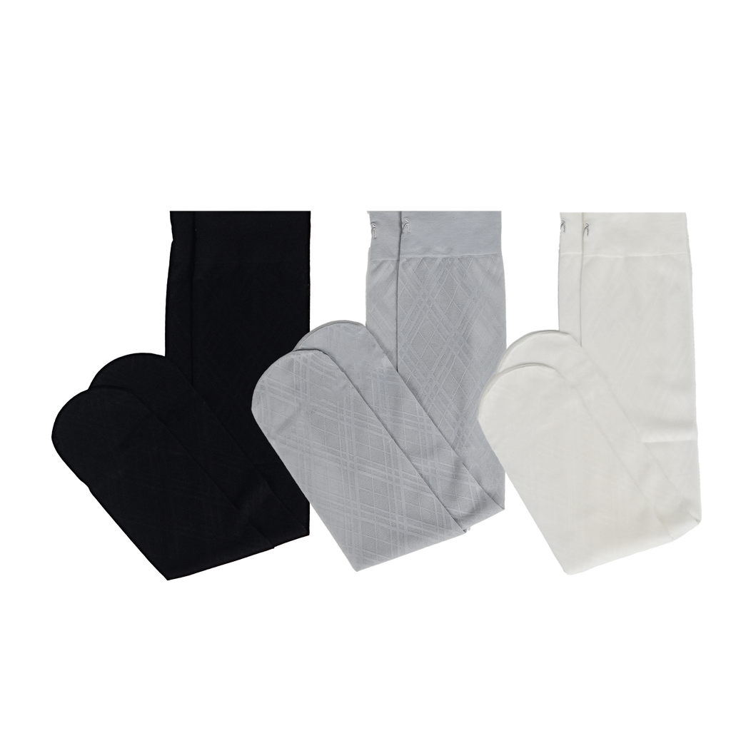 Graceline 8D black white and gray knee-high sock color options