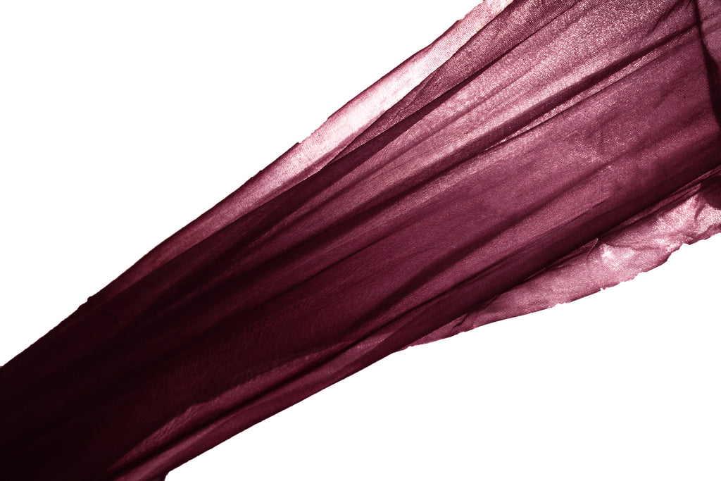 Prism 15D burgundy sheer stretch fabric detail